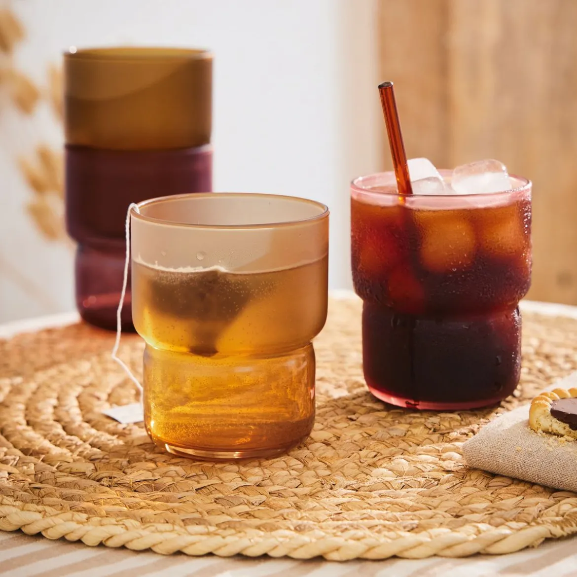 12 verres 27 cl en verre teinté Moka Delice