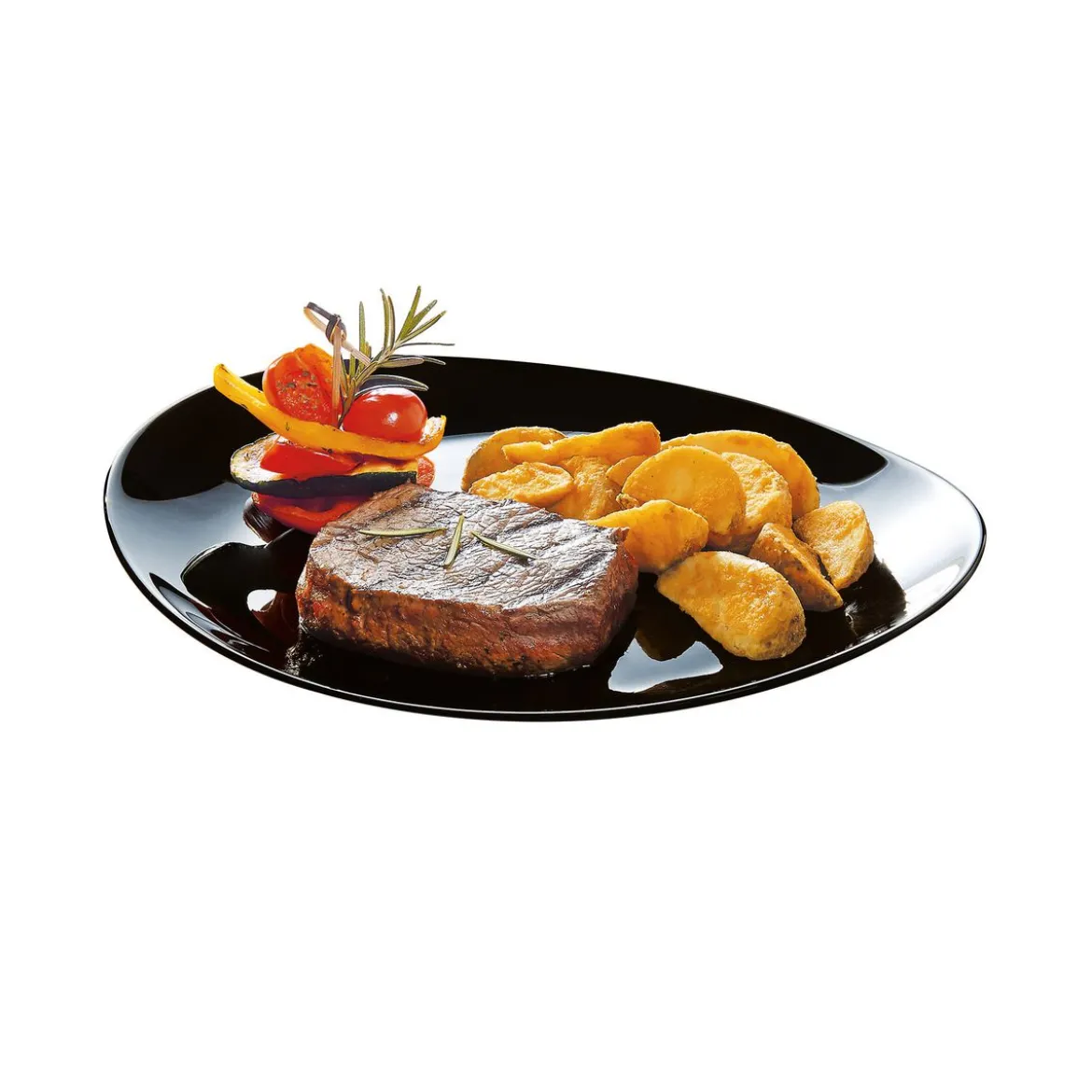 Assiette à steak noire 30 cm Friend's Time