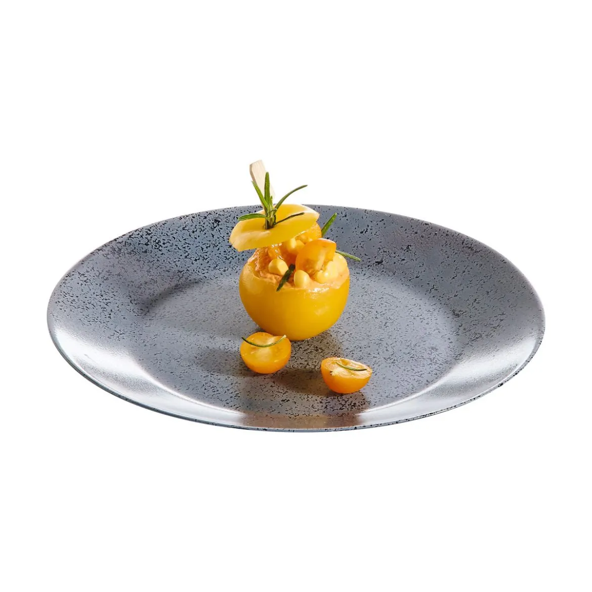 Assiette plate noire 25 cm Slate
